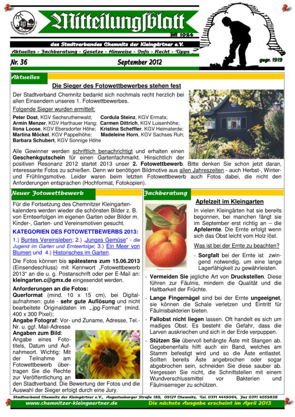 Mitteilungsblatt September 2012