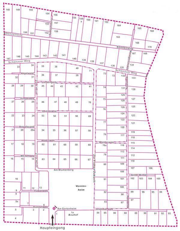 Lageplan KGV Westend e.V.